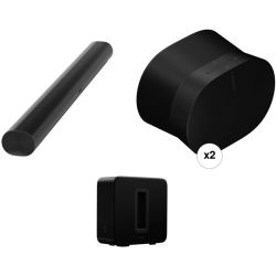 Sonos Arc Soundbar with Sub Gen 3 & Pair of Era 300 Speakers Set - Black